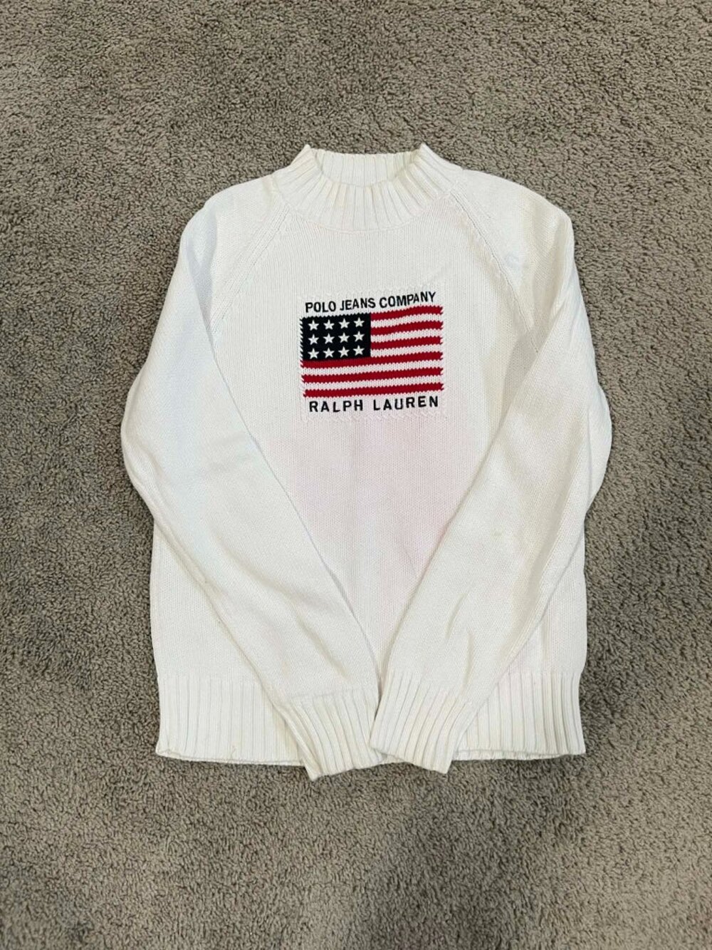 Ralph Lauren Women's American Flag Sweater Size Md READ